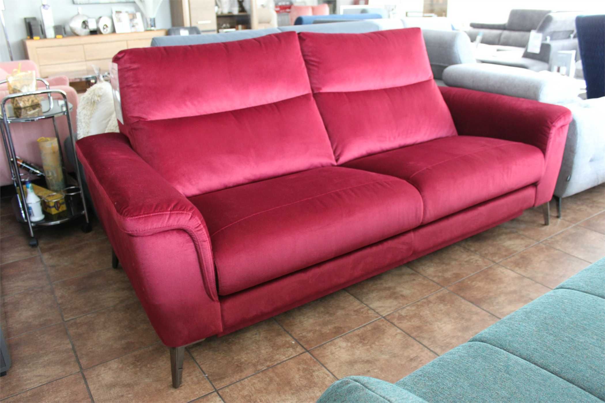 Komfortowa sofa VERBENA -30%  Vero spanie na materacu bordowa