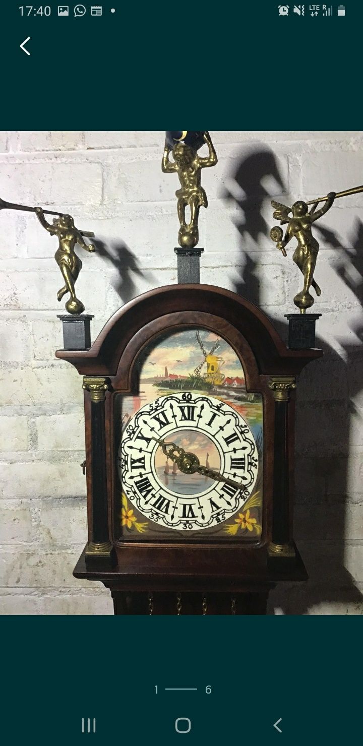 Zegar malowany holenderski stary