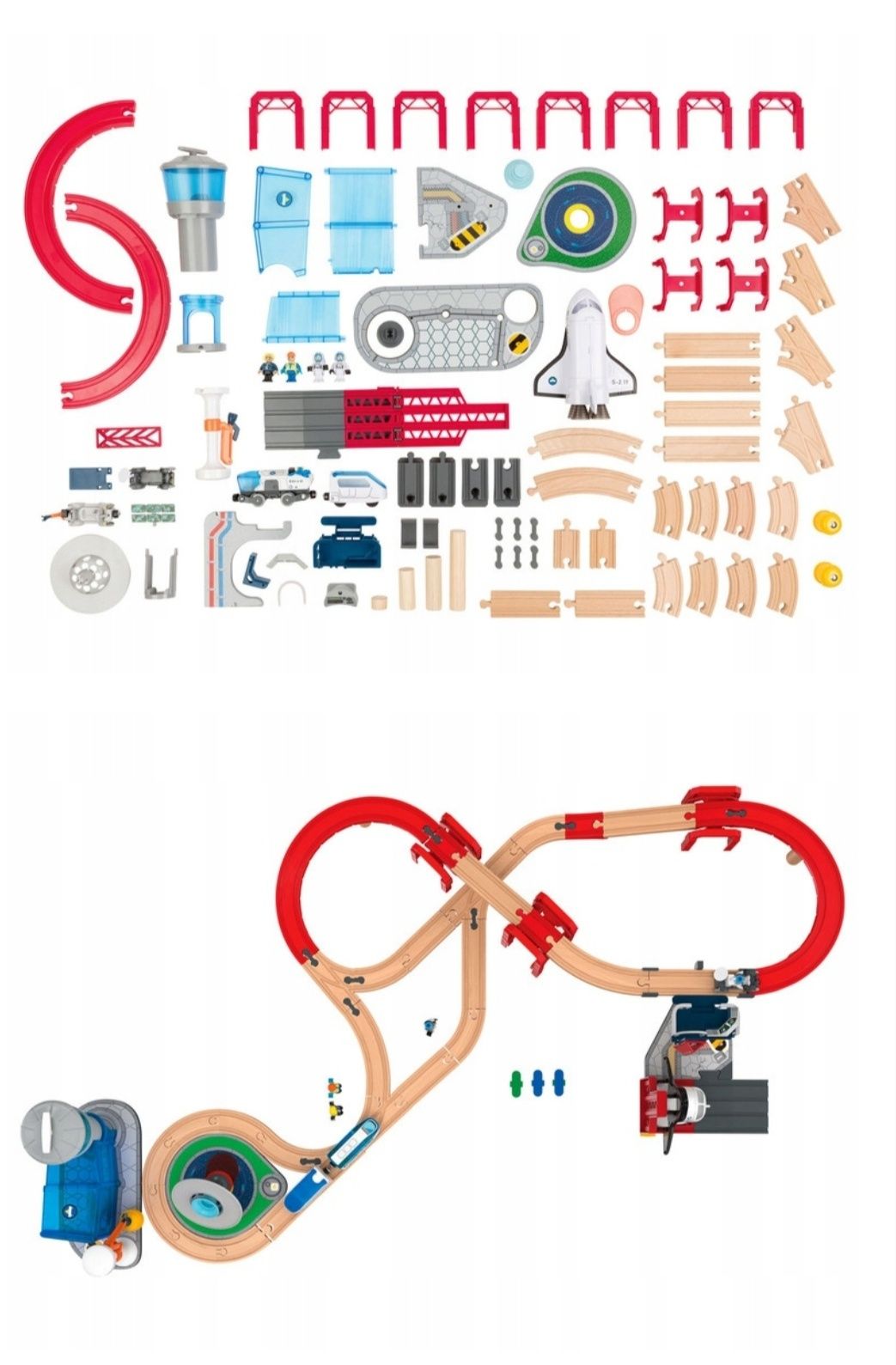 Kolejka Playtive drewniana stacja kosmiczna 75 elementów