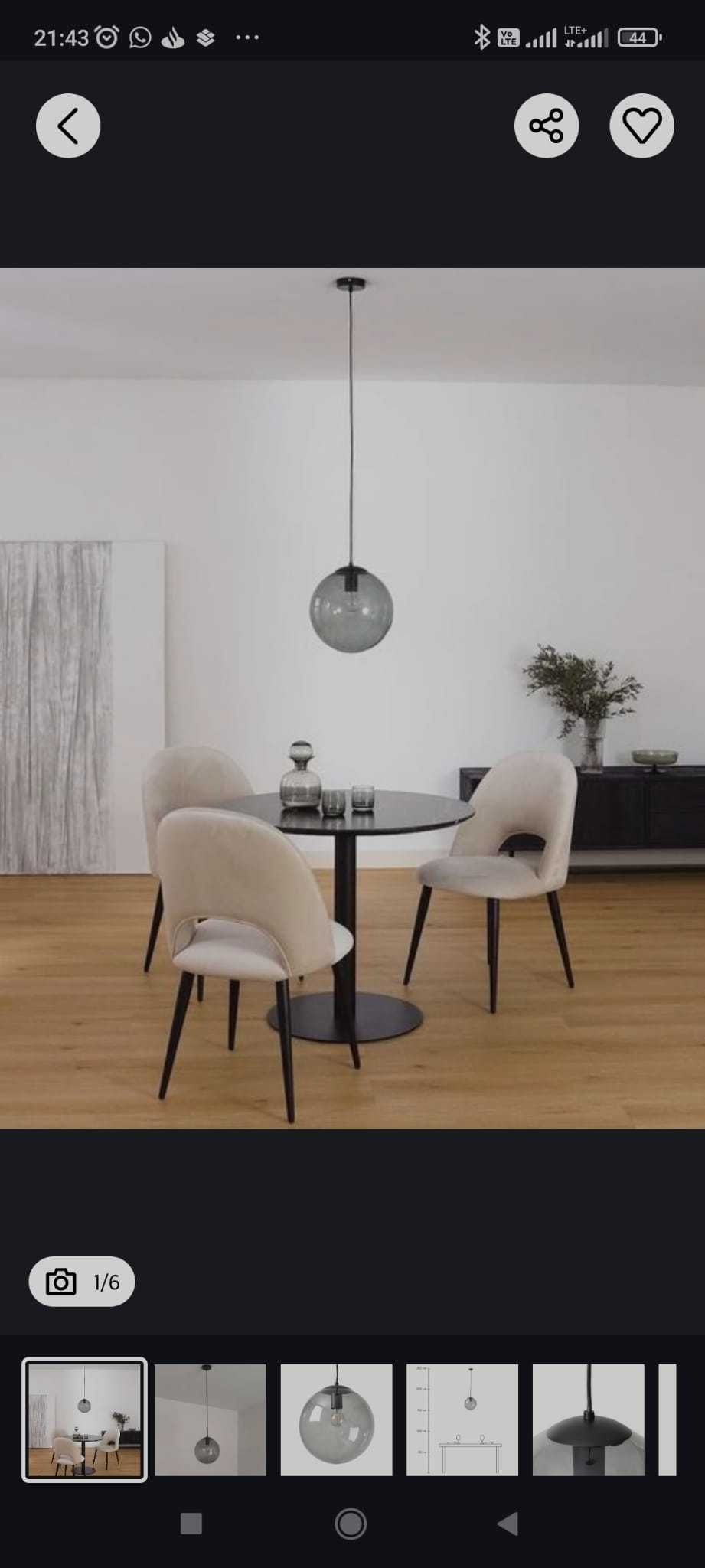 Lampa wisząca sufitowa szklana Westwing
