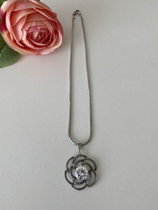 Naszyjnik srebrny z cyrkonią 42 cm