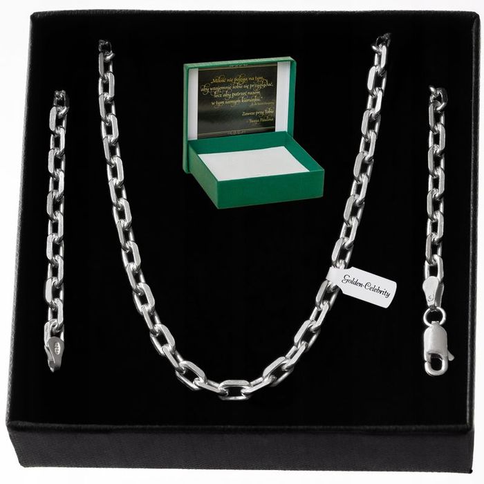 Srebrny Damski Łańcuszek Ankier 3.5mm Pr. 925 + Gratis Na 50/60/70 Uro