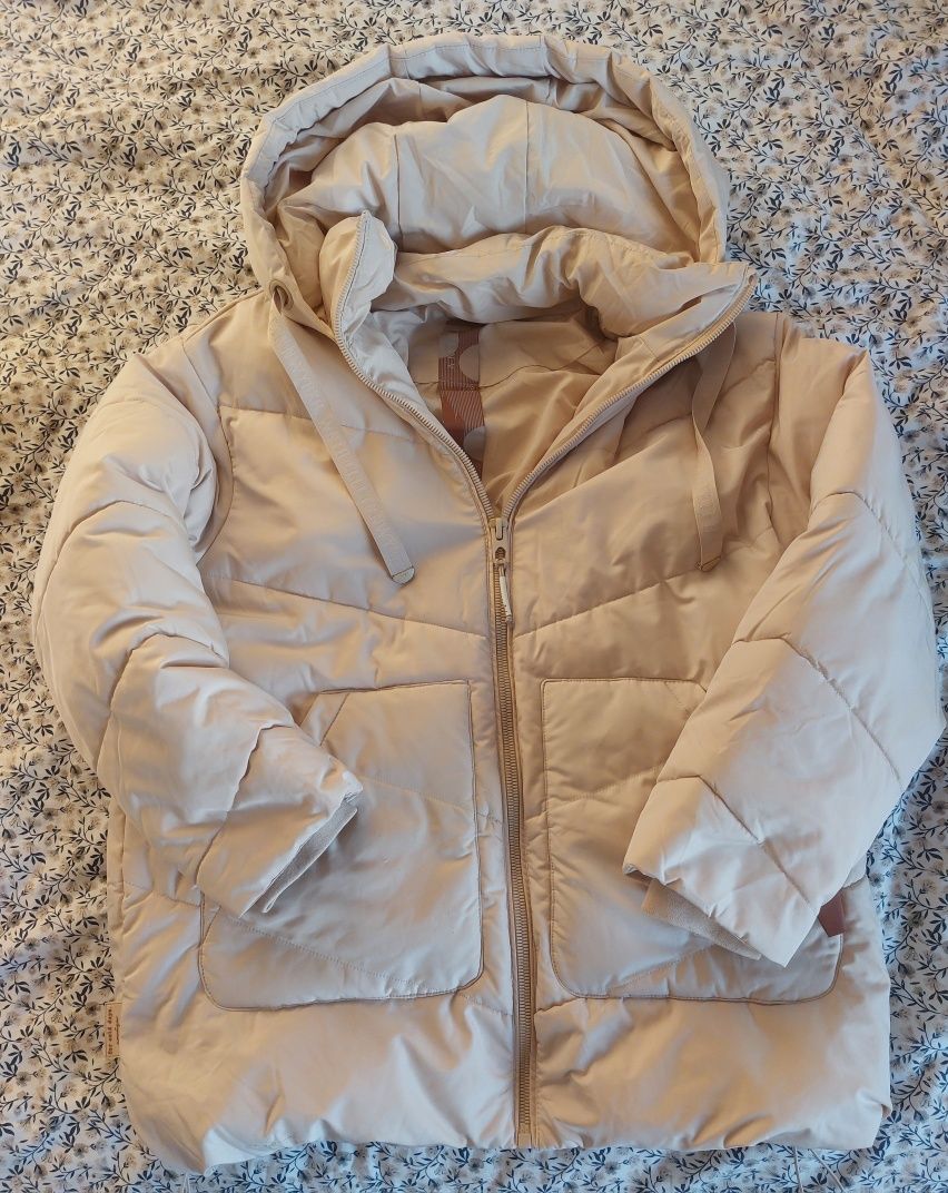 Kurtka puffer zimowa z kapturem oversize