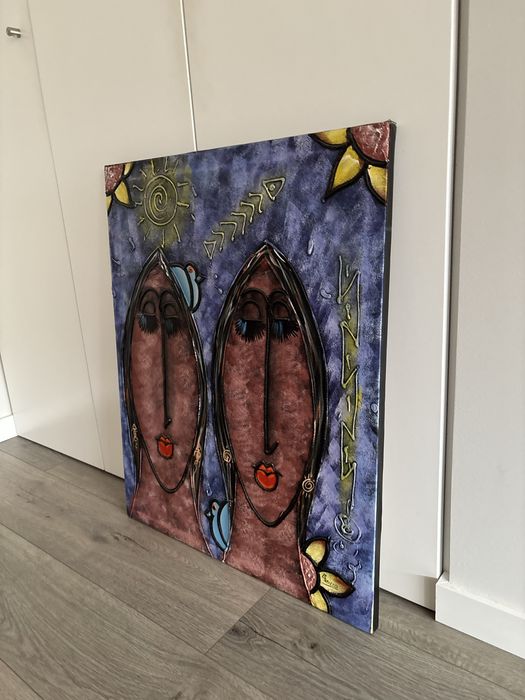 Quadro Tela pintura à mão em relevo