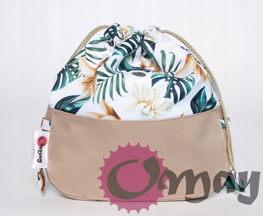 organizer OBAG MOON LIGHT worek storczyki biszkopt 2 kieszenie OMAY