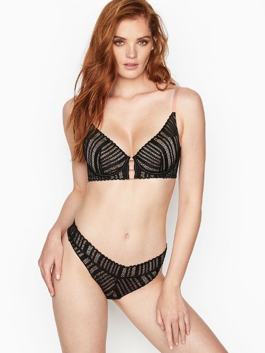 Сексуальный черный кружевной комплект белья Victoria's Secret