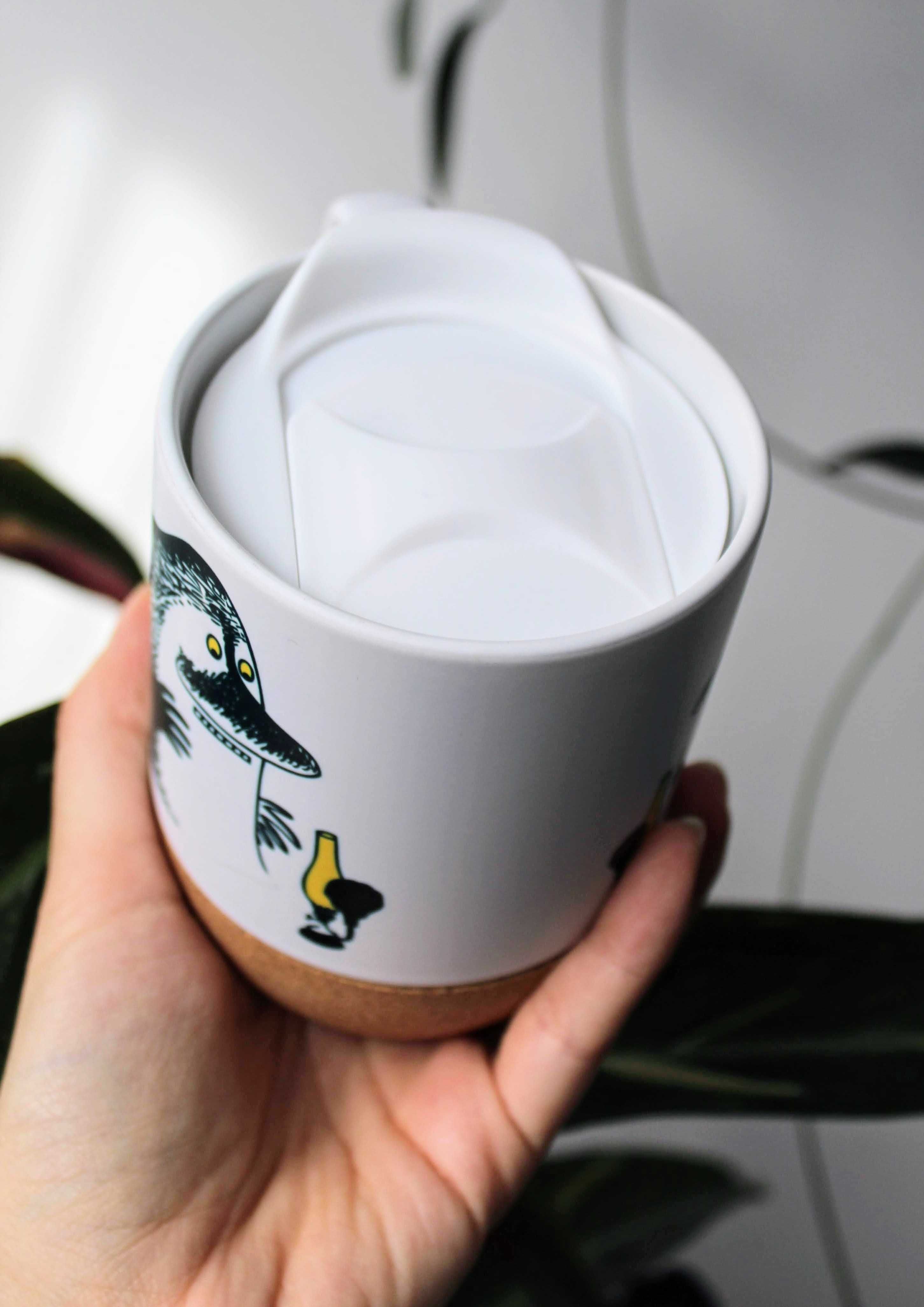 Kubek Buka i lampa Muminki, z pokrywką i podstawką, 300ml
