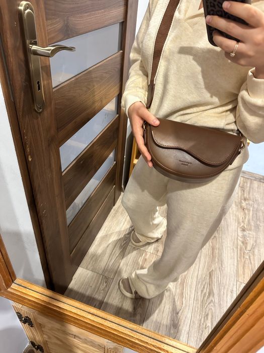 Torba damska na ramie Saddle bag Czekoladowa