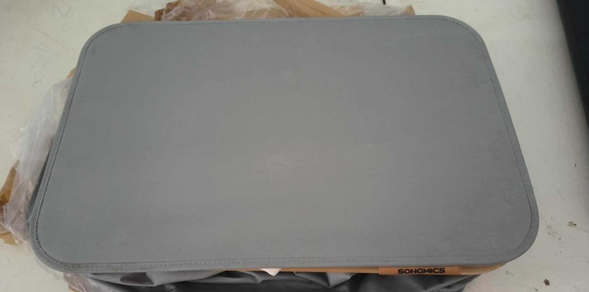 Kosz na pranie z 3 przegródkami 150L składany 60x38,5x70,5 cm szary