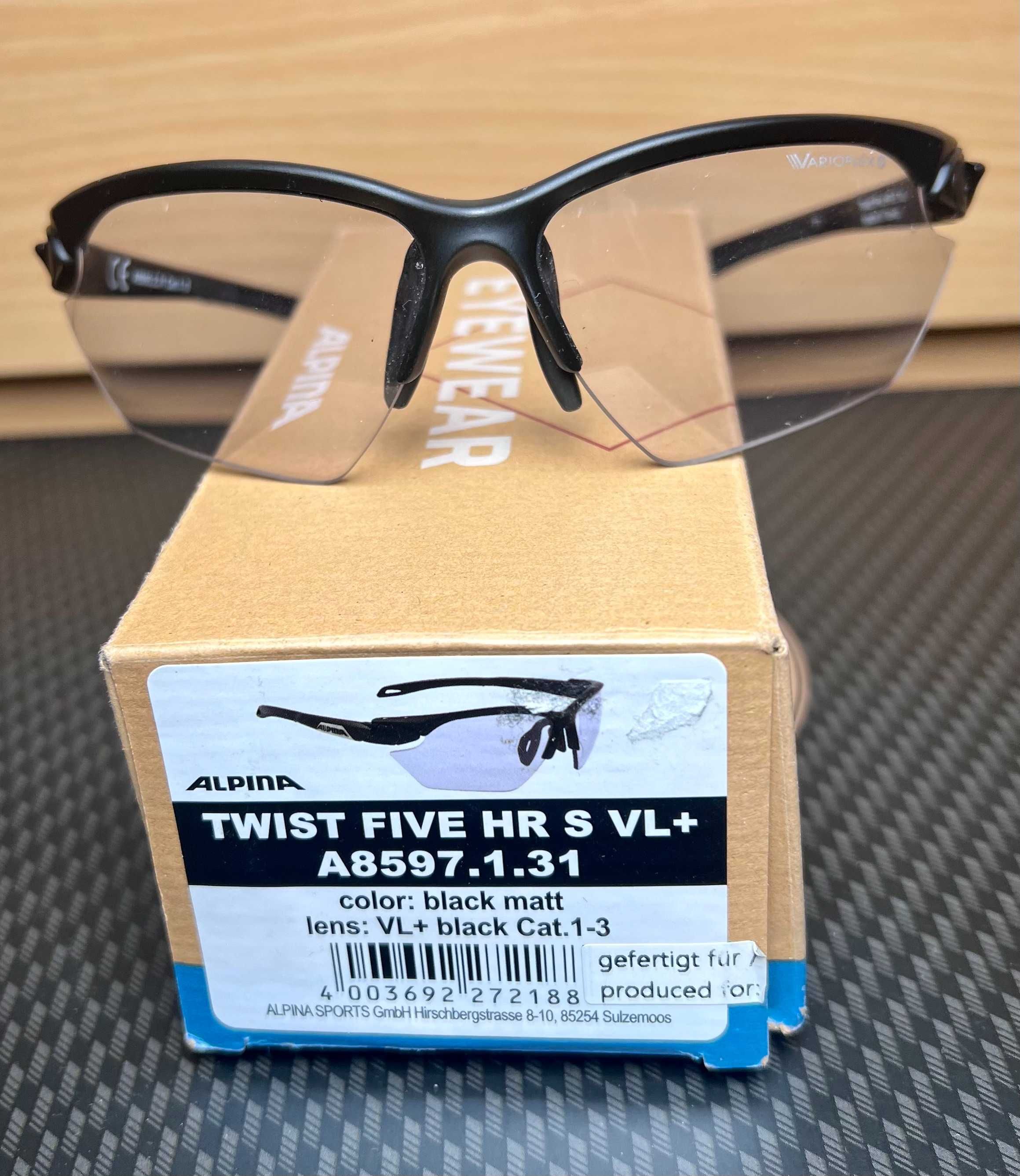 Okulary rowerowe fotochromatyczne Alpina Twist FiveHR S VL+ Nieużywane