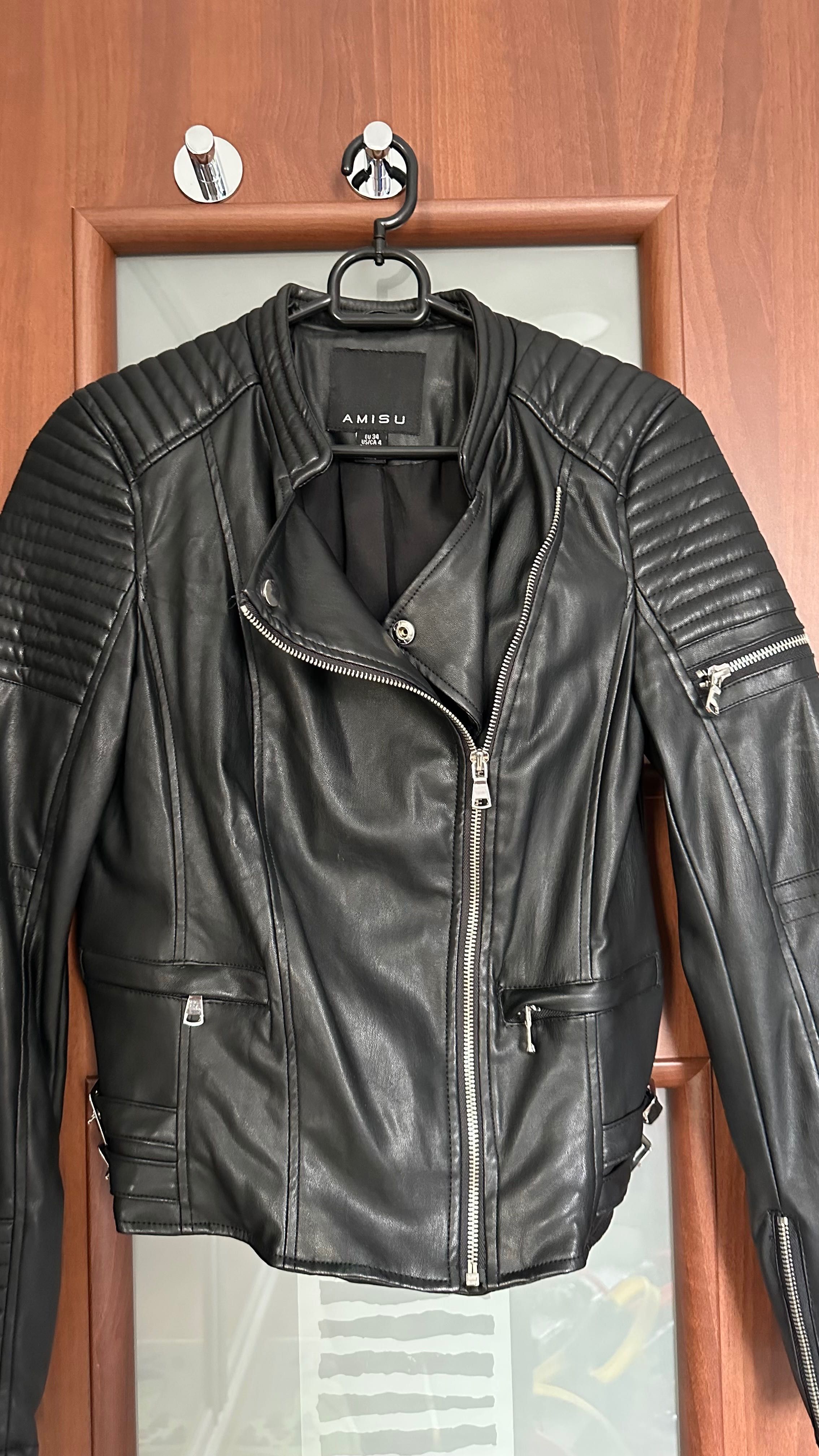 Skórzana kurtka New Yorker 34 XS czarna nowa bez metki