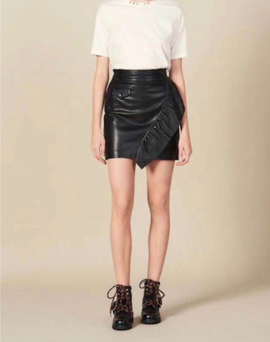 Шкіряна спідниця Sandro Paris