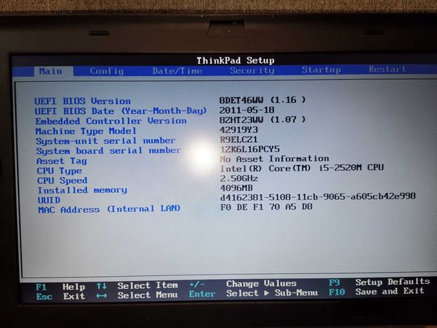 Laptop Lenovo ThinkPad X220