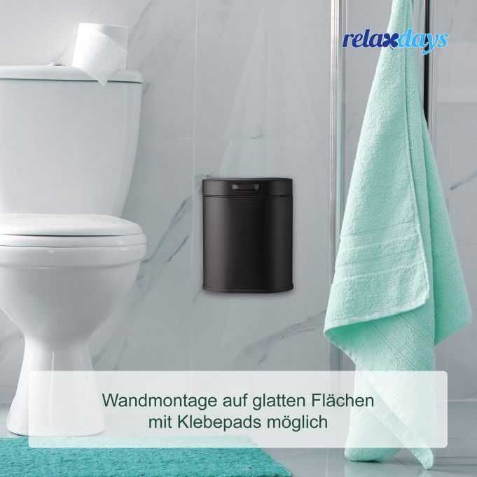 Relaxdays Wiszący kosz na śmieci pojemnik 5 litrów czarny mat