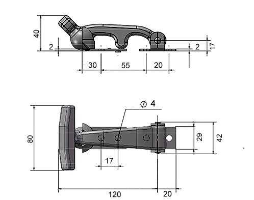 Off-Road гумовий замок капота Антивібраційний замок ящиків рундуків