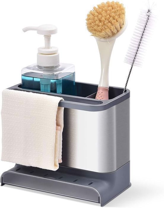 Organizer przybornik do zlewu ze stali nierdzewnej