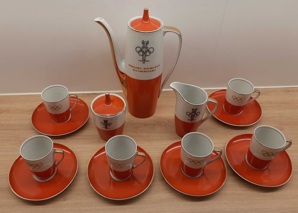 serwis kawowy Ćmielów model Goplana, proj. W. Potacki, PKOL, lata 60