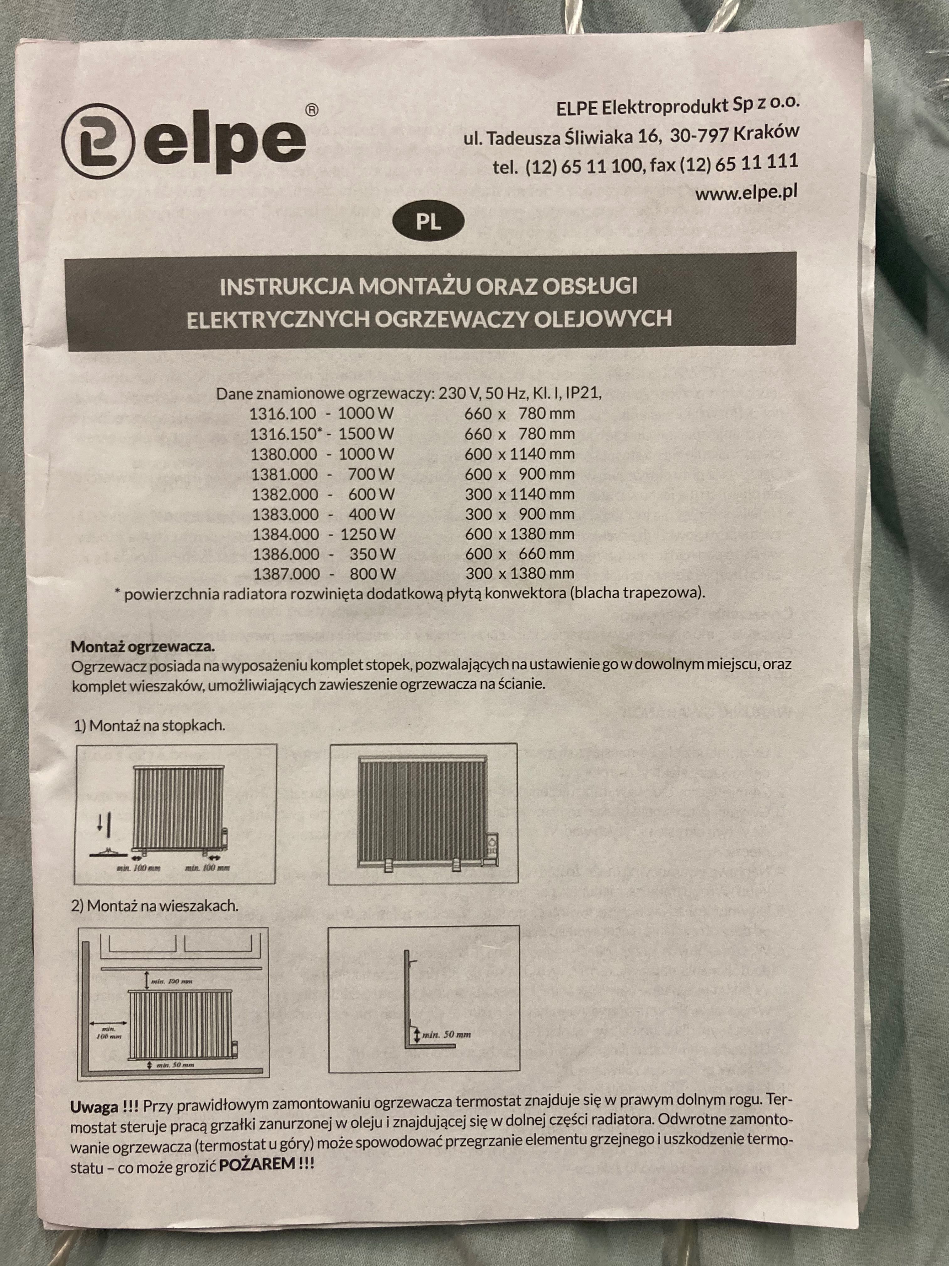 Grzejnik elektryczny