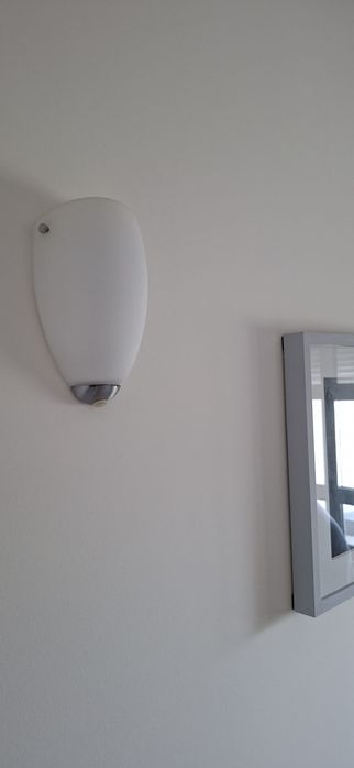 2 Apliques Vidro Branco Fosco como NOVOS