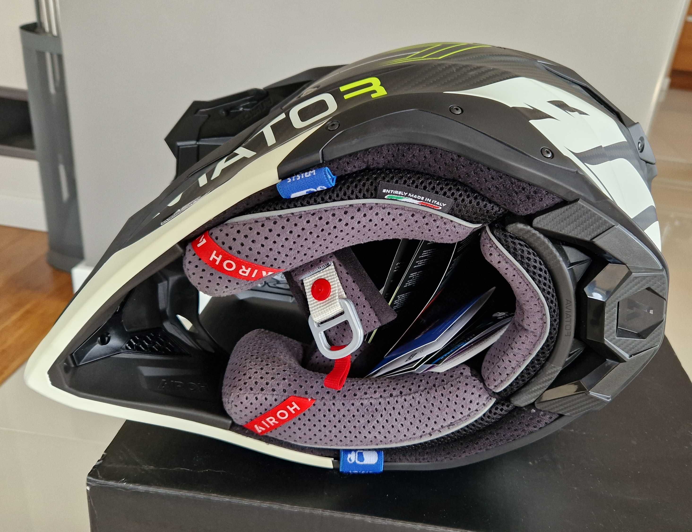 Kask AIROH Aviator 3 Primal Carbon 3K Yellow Matt rozmiar L