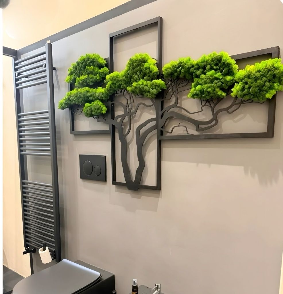 Drzewko bonsai Tryptyk. Mech Chrobotek. Dekorację wnętrz. Prezent.