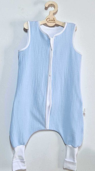 MUŚLINOWY Śpiworek z nogawkami SK skarpety 1 tog r 86-92 kol Baby blue