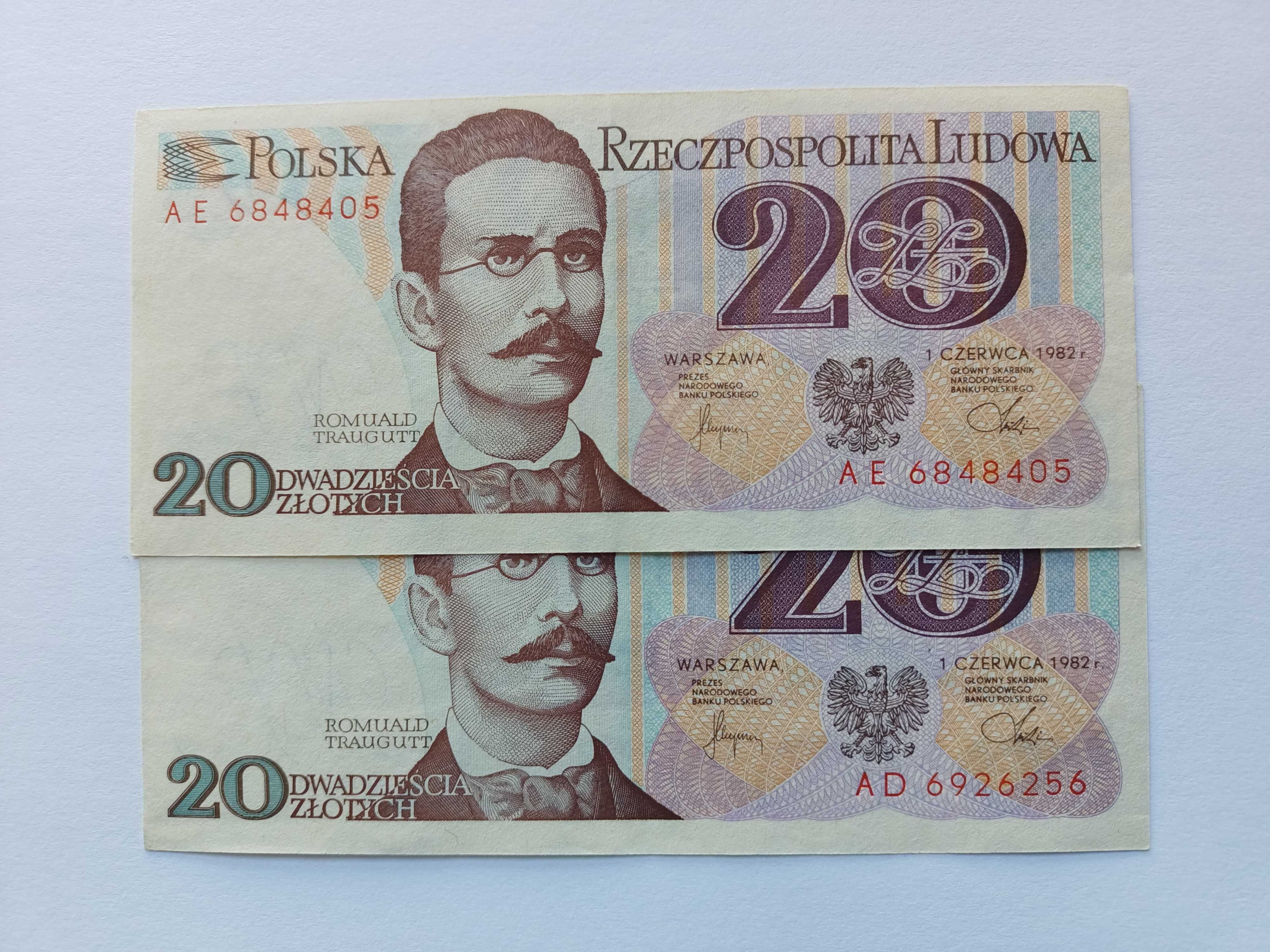 20 Złotych 1982  Romuald Traugutt PRL stan UNC Bankowy