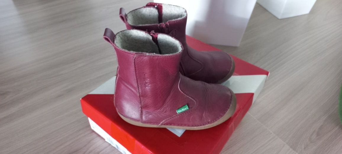Superfit Kickers magenta 25  kozaki skórzane na rzep zimowe botki ocie