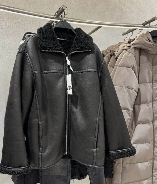 ZARA S M L дублянка весна демі куртка зима хутро