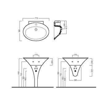 HATRIA Sculture Умывальник раковина белая 77см Италия/Villeroy&Boch/