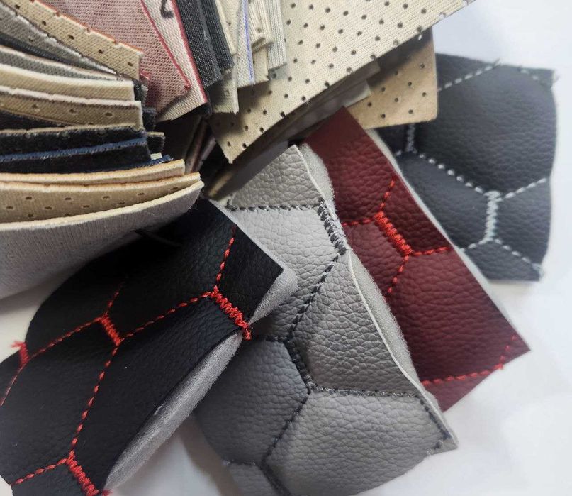 Автомобильный кожзам стеганный на синтепоне,в ассортименте