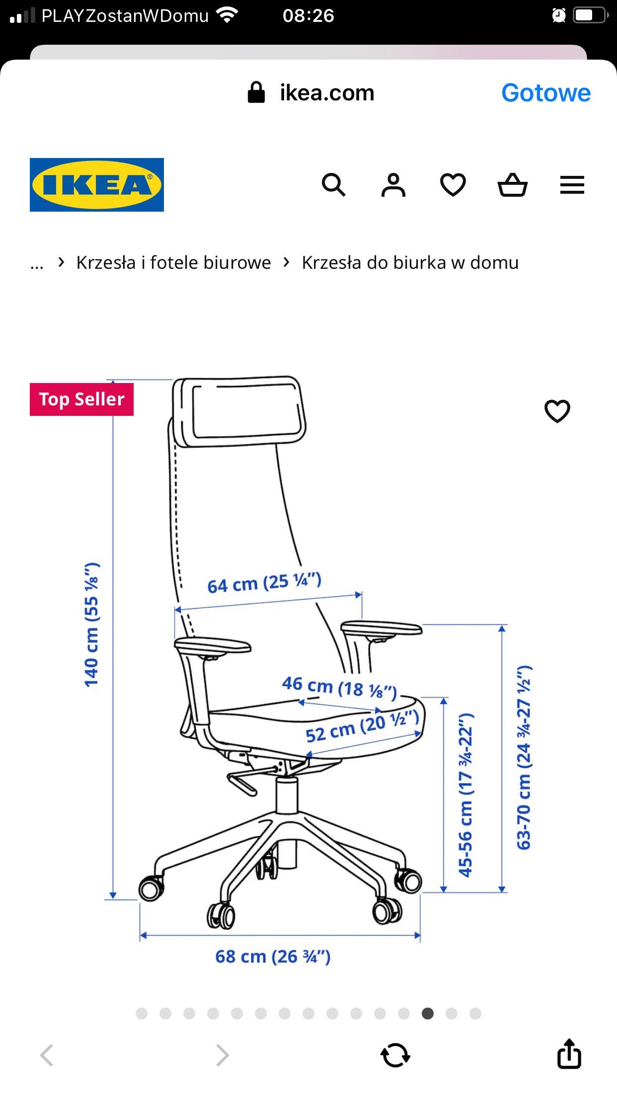 JÄRVFJÄLLET
Krzesło biurowe z podłokietnikami, Glose czarny