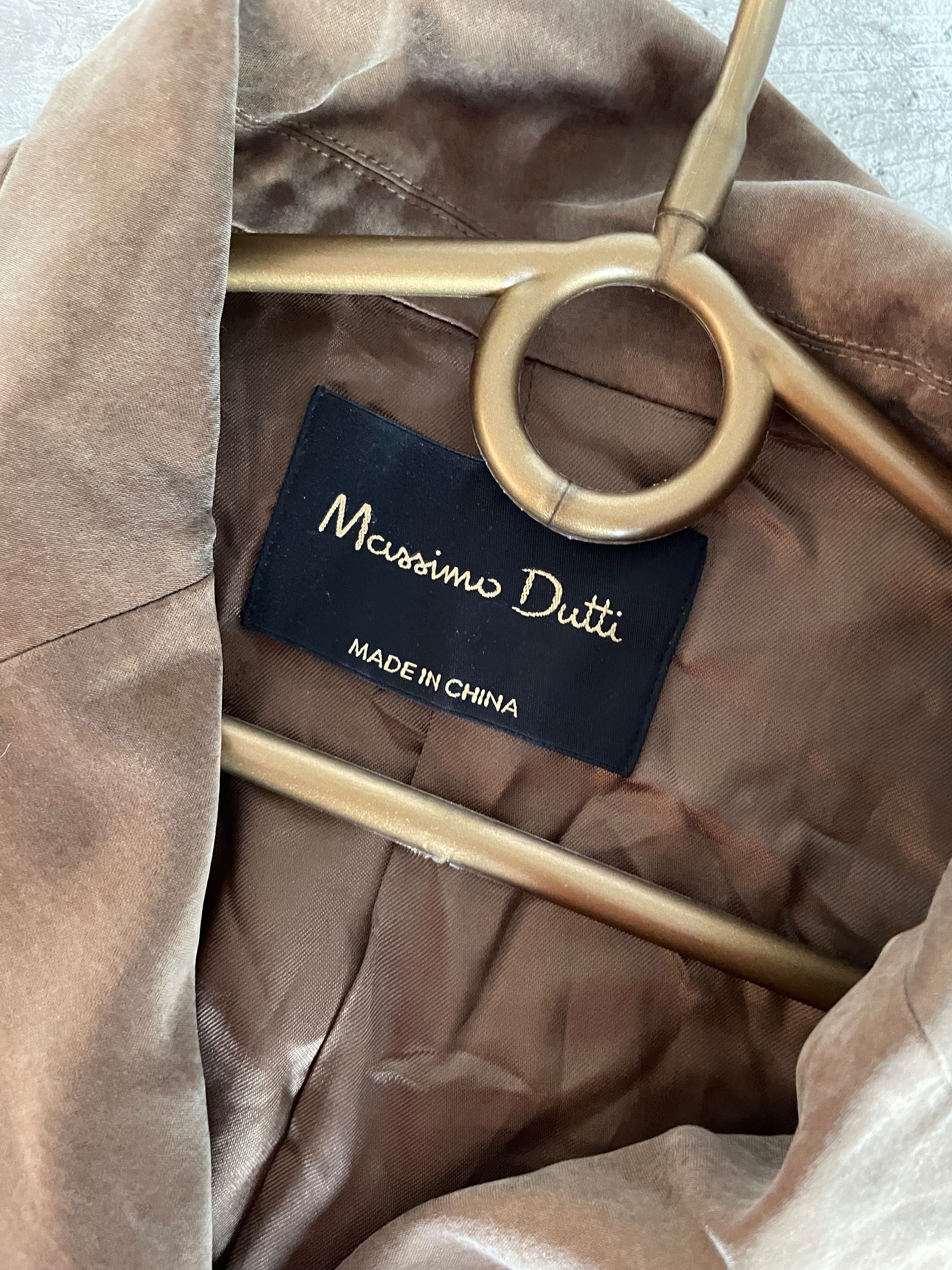 Massimo Dutti sukienka karmelowa toffi dwurzędowa marynarka supro