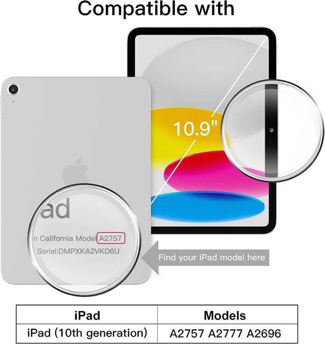 JETech etui iPad 10,9" Air 4 Air 5 Air 11 czarno przeźroczyste stojak