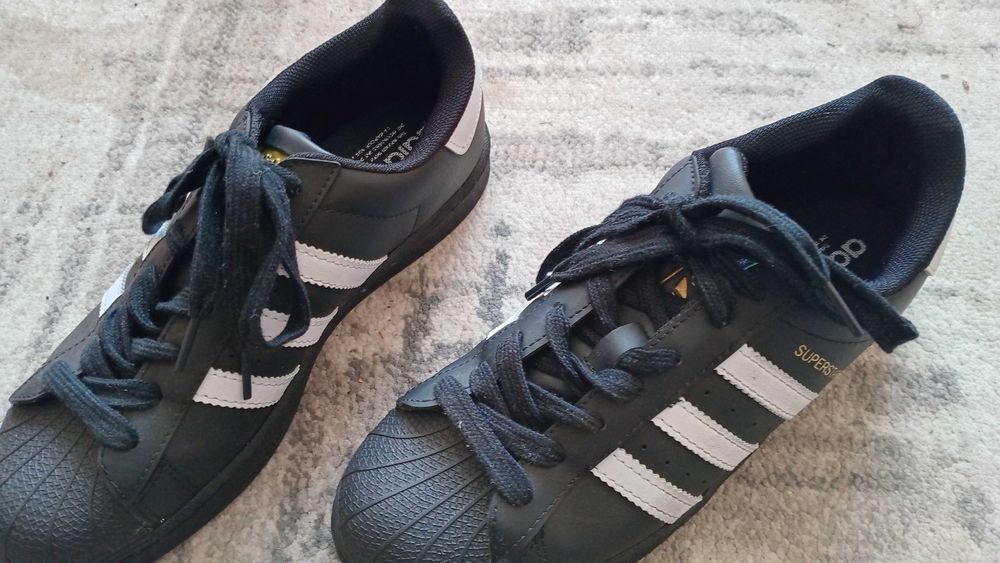 Кросовки adidas superstar, черные с белым