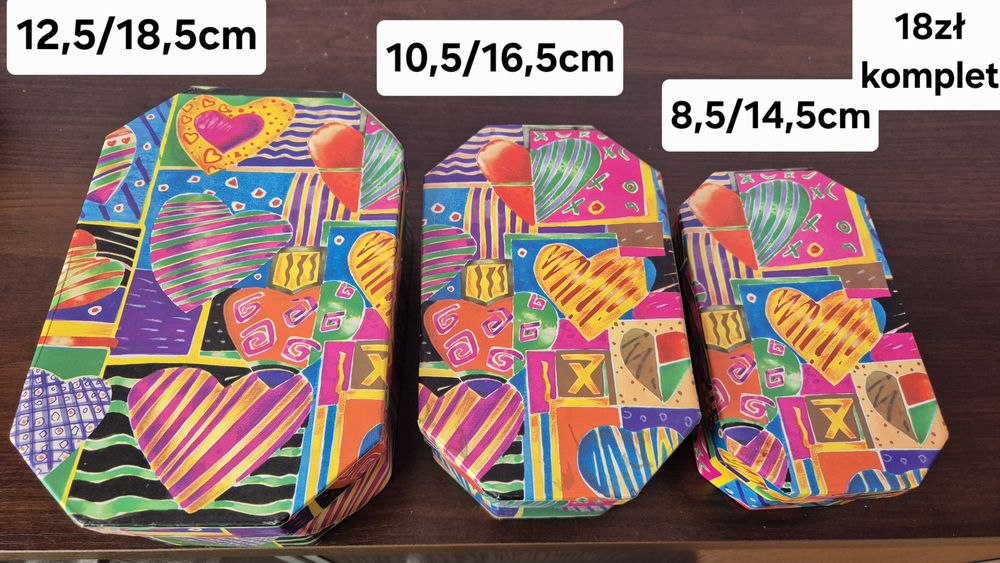 Ozdobne pudełka ośmiokątne na prezenty 3 sztuki