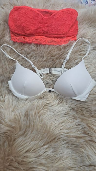 Biustonosz koronkowy opaska + bikini góra