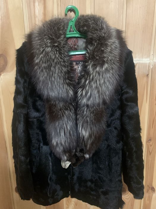 Шуба с козлика та комір з чорнобурки