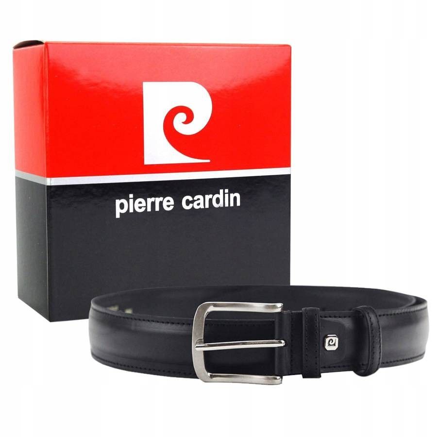 Skórzany pasek męski z klasyczną klamrą - Pierre Cardin 115