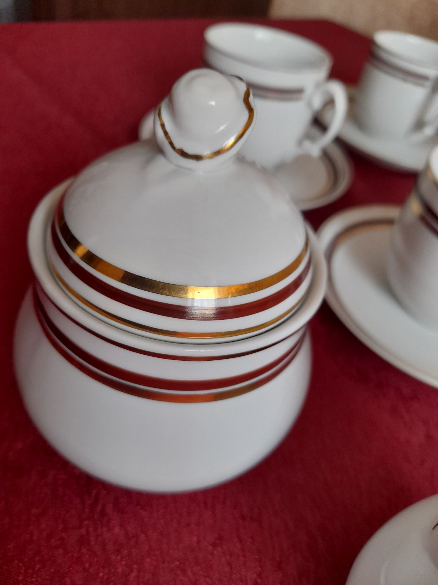 Porcelana komplet Zastawa do kawy Ćmielów filiżanki dzbanek