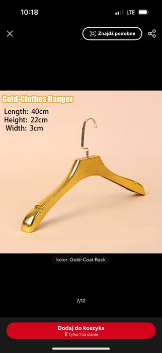 Zlote drewniane piekne wieszaki do sklepu/ butiku