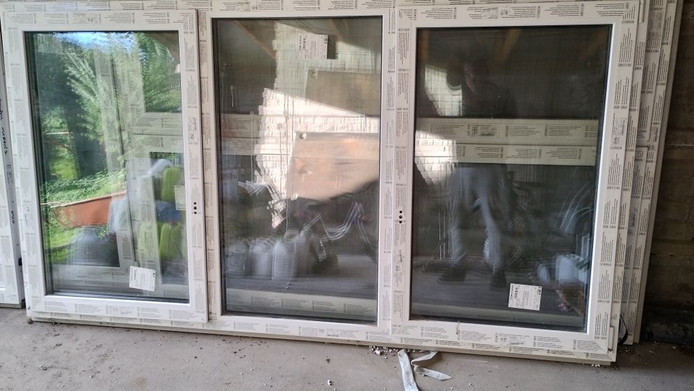 Cztery okna 3-szybowe zestaw