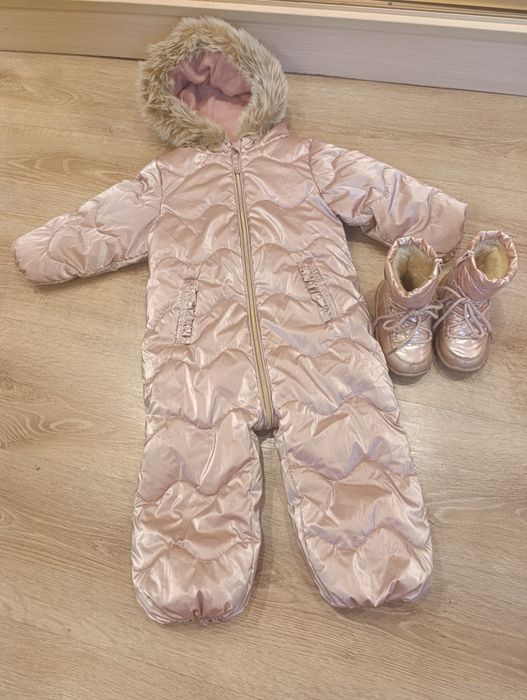Комбінезон зимовий Next 12- 18 місяців чоботи зимові 22 розмір 14 см