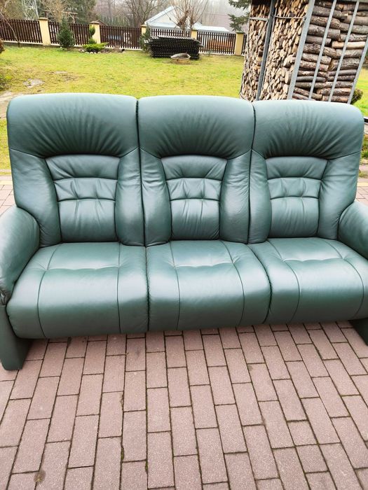 komplet wypoczynkowy funkcja relaksu 100 % skóra