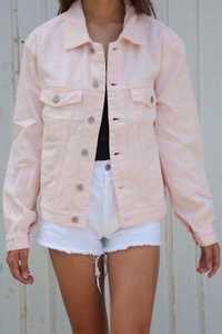 Джинсовка куртка ніжно рожева