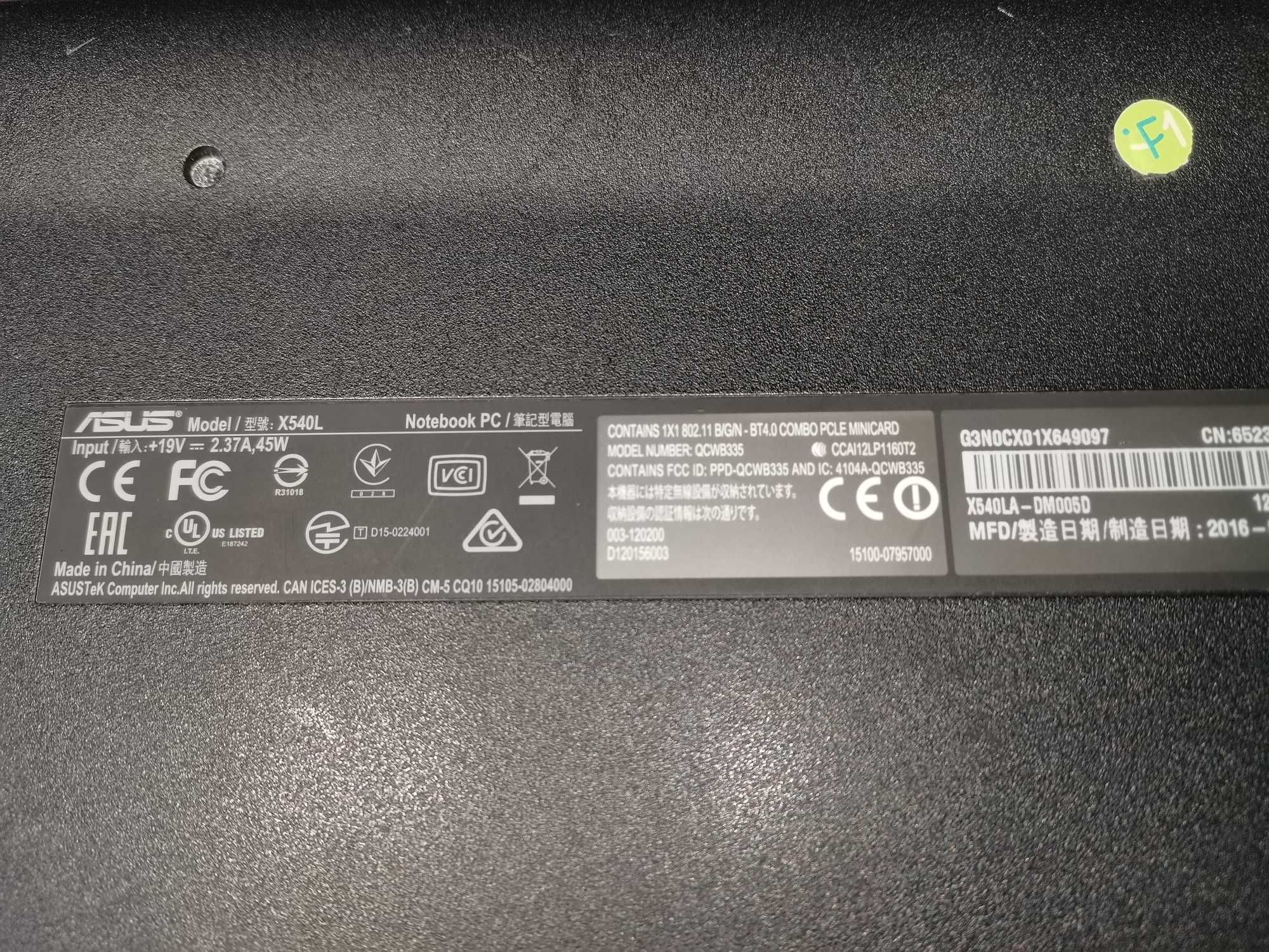 Ноутбук Asus (X540LA-DM005D) 15.6Full HD, матовий HDD 1 ТБ / 1.9 кг