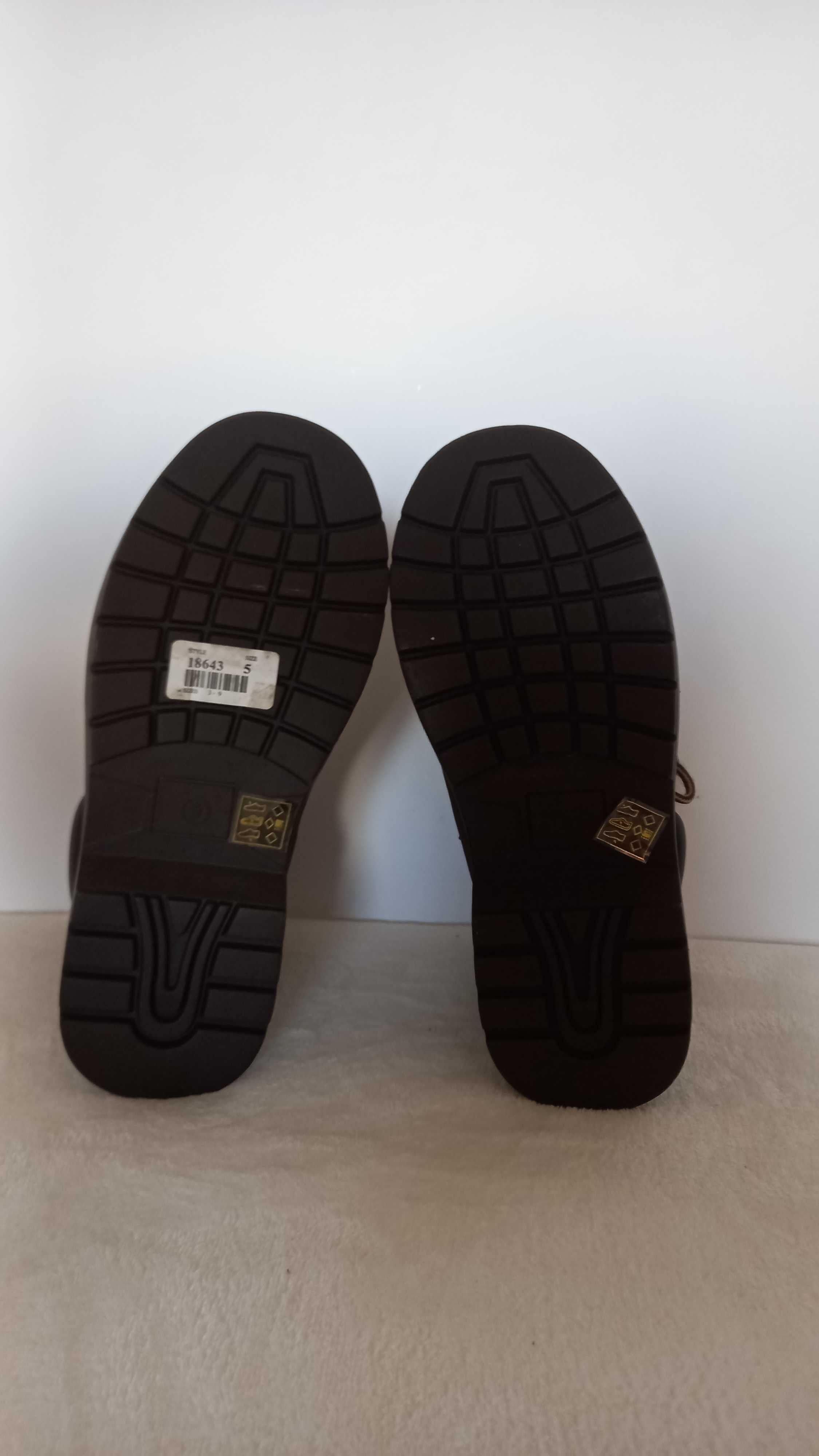Brązowe buty za kostkę workery roz. 35,5 - 36