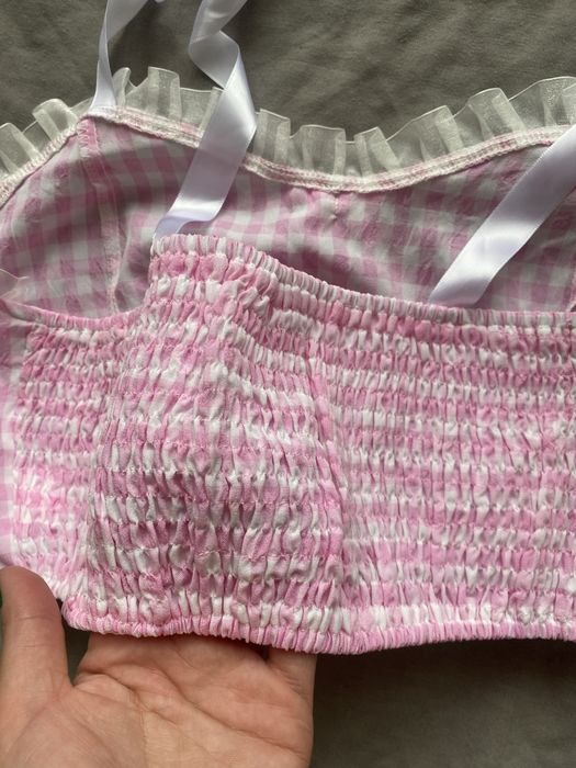 Топ банти клітинка рожевий крутий новий