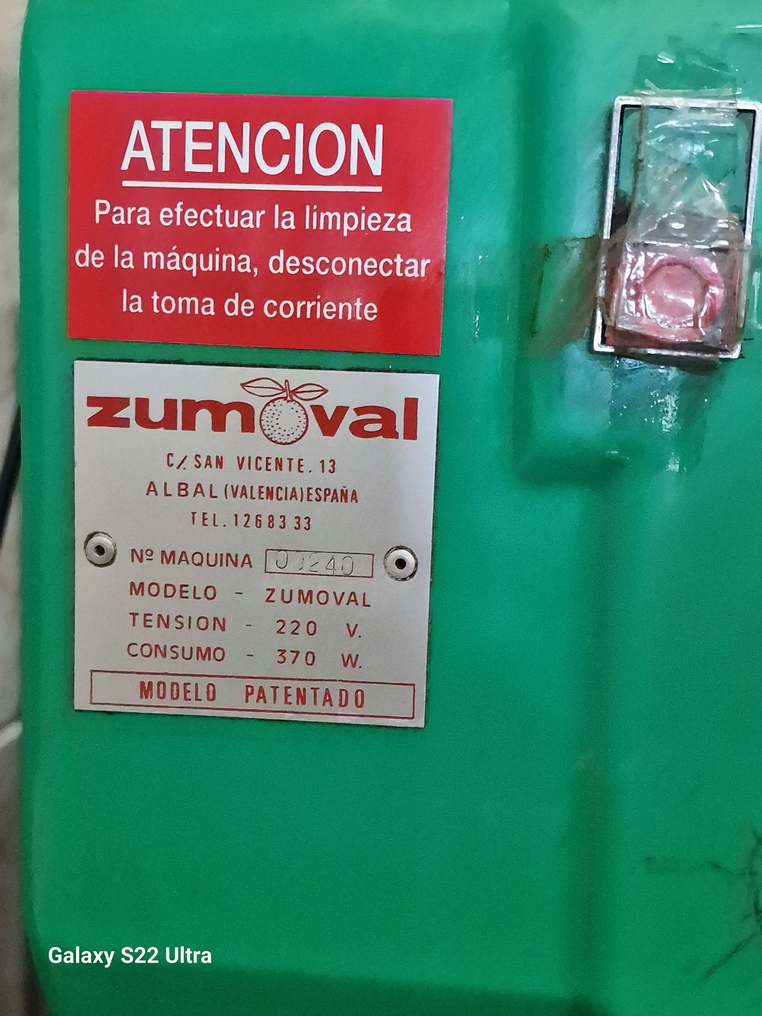 Maquina de sumos laranja