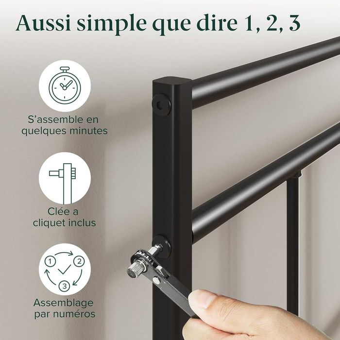 Łóżko podwójne metalowe czarne dla dwóch osób 140x190 140x200 stelaż